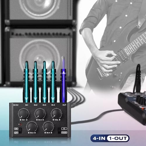 Mini stereo 4-kanałowy mikser audio, ultra niski poziom hałasu, mikser domowy / studio/bar