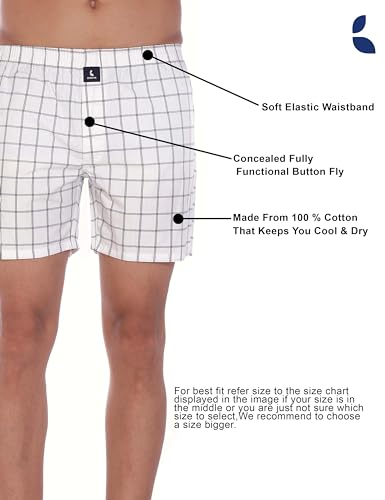Image of Cotton Boxer Shorts for Men, Breathable, Comfortable & Lightweight (Pack of 2)