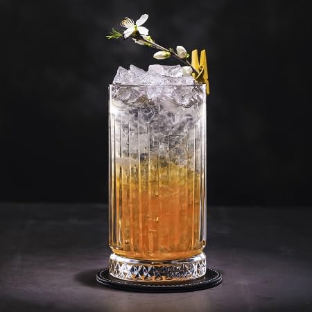 Image of Premium Juice Glasses Drinking Glasses, Highball Lead-Free Glasses, Tumblers for Water, Juice, Beer, Cocktail and Mixed Drinks - Pieces, Transparent (Crystal Glasses, 2 Count (Pack of 1))