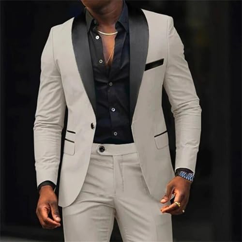 Men's Party Suit 2-Piece Set - Slim Fit Shawl Lapel Blazer & Pants for Weddings & Prom2