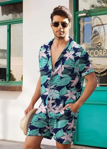 Image of OM SAI Creation Co Ord Set for Men | Night Suit | T-Shirt and Shorts Set for Man | Night Dress | Pyjama Set | Summer Wear | Lounge wear | Beach Outfit