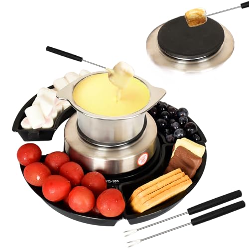 La mejor selección de Fondues de queso al mejor precio. 44 SANGLE SOPFFY - Juego de fondue 2 en 1 y cafetera eléctrica de S'mores – Juego de fondue de queso y chocolate con control de temperatura, bandejas desmontables, juego eléctrico...
