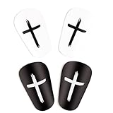 4er Pack Mini Schienbeinschoner Fußball Herren, Mini Shin Pads Football Shin Guards, Schienbeinschutz Fussball Schutzausrüstung, Mini Shinpads für Jungen Mädchen Erwachsene(Kreuz Stil, Schwarz, Weiß)