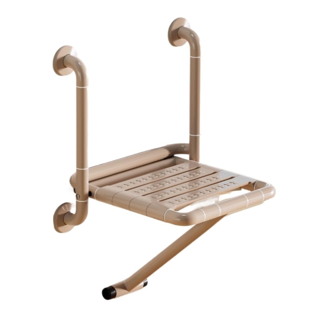 shower stool Folding Shower Seat Wall Mounted with Grab Bar Wall-Mount Shower Bench with Arms for Elderly Pregnant Disabled folding