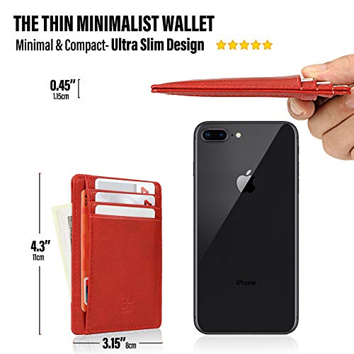 Image of GH GOLD HORSE Slim RFID Blocking Card Holder Minimalist Leather Front Pocket Wallet for Women | Slim