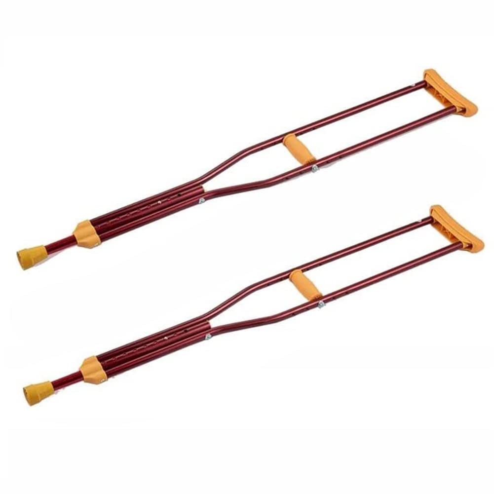 Muletas Ajustables para Axilas,Muletas Médico para Adultos, Muletas Ultraligeras de Aluminio para Mujer (Color : Rouge, Size : 2counts)