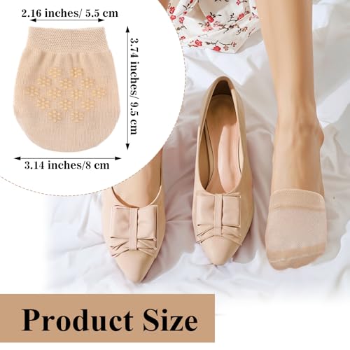Image of Xinjoduz 6 Pairs Half Socks for Mules Toe Topper Socks Women for Mules and Slides No Show Toe Covers Women's Mule Toes Toppers Liner Non Slip Hidden Toes Covers Mule Sock (Nude Black)