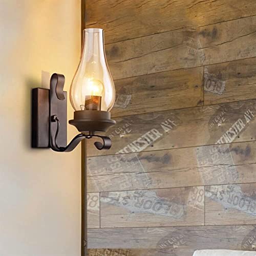 Aplique de pared retro interior con tulipa de vidrio para lámpara de salón 3
