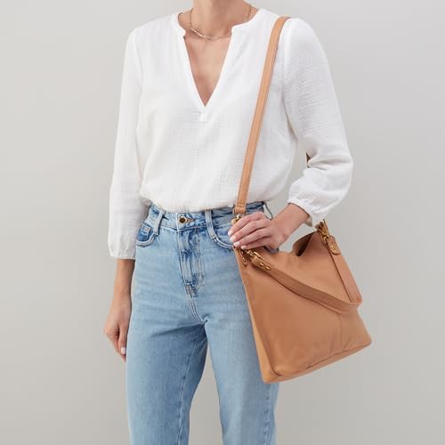 Image of HOBO Pier Leather Shoulder Bag for Women, Convertible to Crossbody