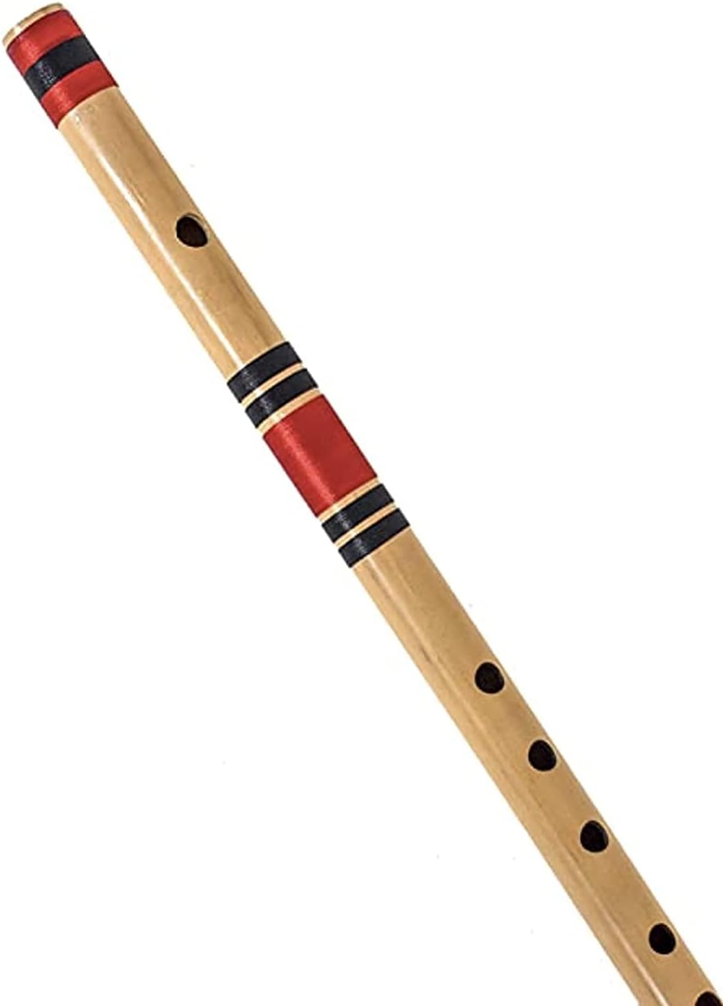 HARIPRASAD flute musical instrument original for Beginner C scale/natural right handed bamboo bansuri 19 Inch approx. (Red+Black)