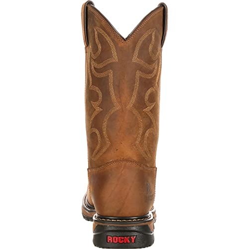 Image of ROCKY Original Ride Branson Steel Toe Waterproof Western Boots, Aztec Crazy Horse, Size 11(WI)