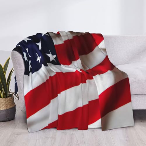 Couverture légère drapeau américain plaid lit jeté de canapé toutes saisons - 6