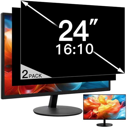 Image of 2 Pack 24 Inch 16:10 Privacy Screen for Computer Monitor, Eye Protection Anti Glare Computer Screen Cover, Removable Anti-Scratch Computer Screen Privacy Shield for 24'' Widescreen Monitor
