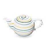 GMUNDNER KERAMIK Teekanne glatt Füllmenge : 1.5 Liter Buntgeflammt Geschirr, handgemacht in Österreich