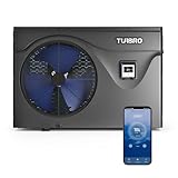 TURBRO 75,000 BTU Swimming Pool Heat Pump, Inverter Electric Pool Heater for in and Above-Ground Pools up to 21,100 Gallons, WiFi Enabled, Timer, 16.20 COP, 220-240 V, IPX4-Waterproof, Beluga Series