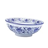 POPETPOP Keramik Ramen Schüssel Retro Design Große Öffnung Spülmaschinenfest Vielseitige Suppenschale für Nudeln Suppe Gemüse Obst