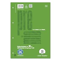 Staufen premio Ringbucheinlagen - 5 Blöcke je 50 Blatt, DIN A4, Lineatur 20 (blanko), 4-fach Lochung, 90 g/m² Recyclingpapier