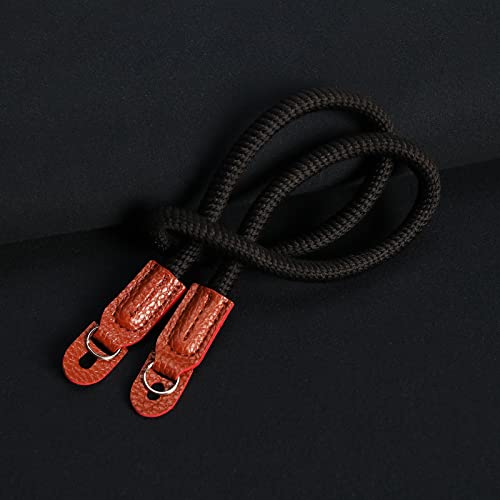 Kameragurt, weich, reine Baumwolle, Vintage, 80 cm, Schultergurt, rutschfest, Kordelgurt für spiegellose Kameras, Schwarz – Bild 8