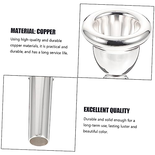 GOOHOCHY Euphonium Mouthpiece Replacement Nozzle Copper Brass Wind Instrument Accessory 3.54X1.53X1.53 Inch Suitable for Professionals Beginners Students