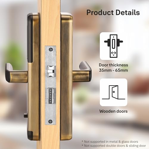 Image of Yale Zuri S Smart Door Lock | Fingerprint, PIN, RFID, Manual Key | Bluetooth Digital Smart Lock with Yale Home App Access | 3 Year Warranty | Antique Bronze