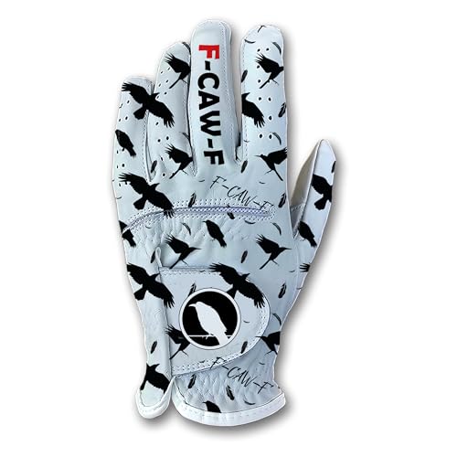 Scale Wear Design F-CAW-F Funny Golf Glove - Men’s All Weather Grip Durable Premium Japanese Synthetic Leather LH RH Performance Gear Sizes for FCAWF Golfers