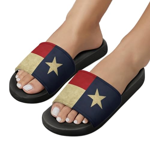 Texas Lone Star State Flag Pattern PVC Home Slippers Non-Slip Shower Sandals Summer Indoor Outdoor Beach for Men And Women4
