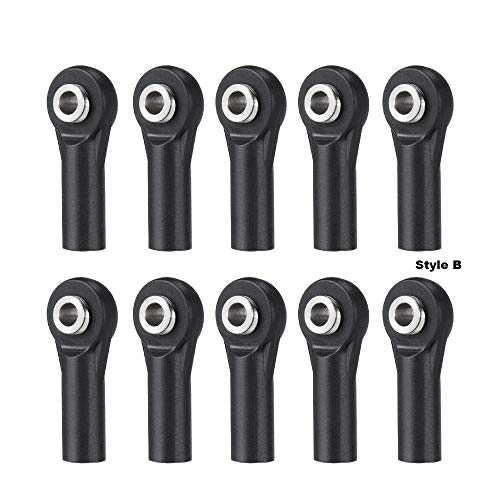 QUE-T 10pcs M3 Plastic Ball Head Link Rod Ends Joint Linkage for 1/10 RC Axial SCX10 Crawler Car (B)