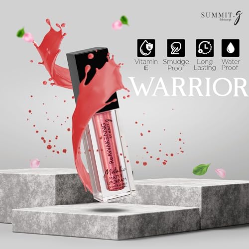 Summit G Metallic Liquid Matte Lip cream, Long Lasting Matte Finish Lipstick, Vitamin E Enriched, Highly Pigmented Coloured Lip stain, Cruelty-Free, Kiss Proof, Water Resistant (Shade–WARRIOR) - Image 3