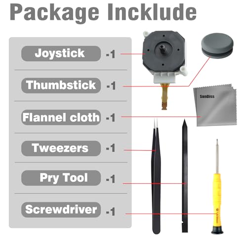 Image of SunDiss Joystick replacement for Nintendo 2DS 3DS 3DS XL Analog Thumb Stick Joystick with Circle Pad Cap And Repair Tools (1 Pack)