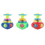 3 Pieces Light Up Rotating Toys | Attention Autisms Bucket Toys With Lights And Music | Funny Light Up Rotating Game For Boys Girls | For Kids Party Presents (Random Color)