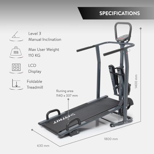 Image of Fitkit by Cult FT801 4 in 1 Manual Multifunction Non Electric Treadmill with (Jogger, Stepper, Twister, Pushup Bar), 3 Level Inclination for Home Gym Fitness with 6 Months Warranty