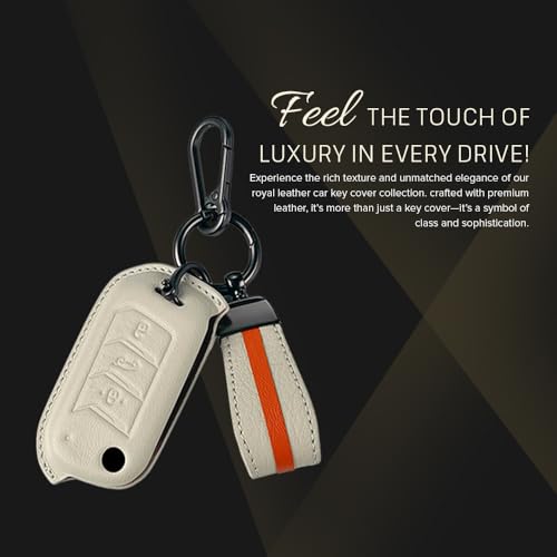 Image of keyzone royal leather key cover for Mahindra Thar Roxx, Thar, Bolero, Scorpio, XUV700, XUV400, XUV3x0, XUV300, TUV300, Marazzo