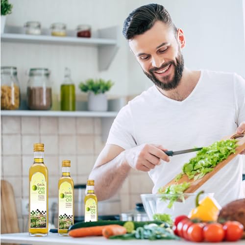 Image of GAIA Extra Virgin Olive Oil,500Ml Bottle|Heart Healthy Superfood,Natural&Cold Extracted Olive Oil Ideal For Drizzling On Salads&Sauteed Vegetables Packed With Anti-Aging Benefits&Improved Digestion