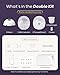 Nuliie Hands-Free Breast Pump S32, Wearable Breastfeeding Pump 4 Modes 9 Levels with 18/21/24MM Flange, Electric Breast Pump Portable, Replaced Pumping Accessories Included (2 Packs, Purple)