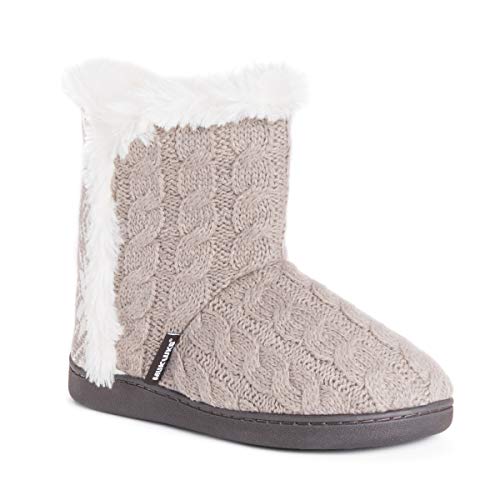 MUK LUKS Women's Cheyenne Bootie Slippers, Fairy dust, Medium M US