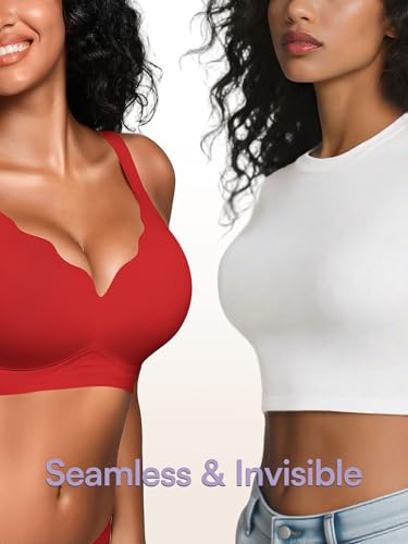 Image of Seamless Jelly Bras for Women No Underwire with Support - Wireless Bralettes Everyday Full Coverage Comfort Tshirt Bra