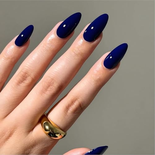 Image of AZUREBEAUTY Nail Polish Set, Quick Dry Non-Gel Fingernail Polish, 4 Colors(Sky Baby Royal Navy Blue) Glossy DIY At-Home Manicure Gift Set for Women