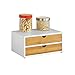 SoBuy® FRG180-WN Kaffeekapsel Box aus MDF und Bambus Kapselspender Kapselständer mit 2 Schubladen Aufbewahrungsbox Schubladenbox Schreibtischorganizer