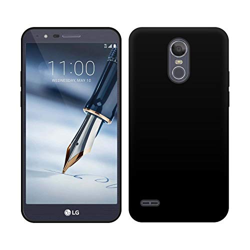 Image of Case Creation Compatible for LG Stylus 3 2018 Back case,for LG Stylus 3 Slim Flexible Smart Look case with 360 Camera All Angle Protection (Pure Black)
