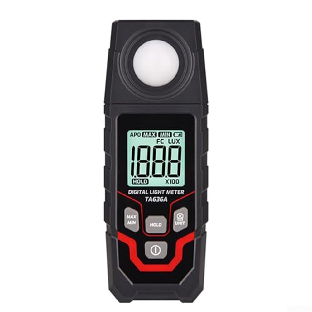 Besttoolifes Lux Meter digitale per uso industriale con alta precisione 0.1-200.000 Lux e misura FC, LCD retroilluminato a 4 cifre, sensore di luce portatile per