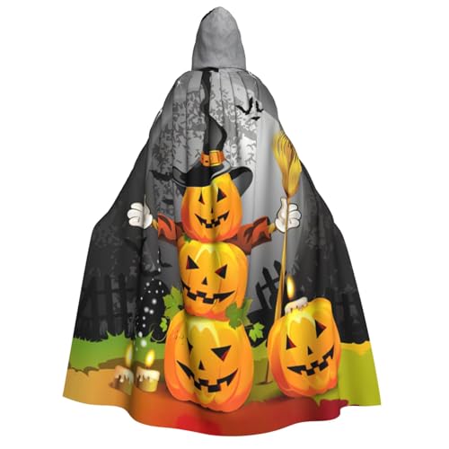 Cape citrouille adulte à capuche pour défiler à Halloween ou animer un cosplay