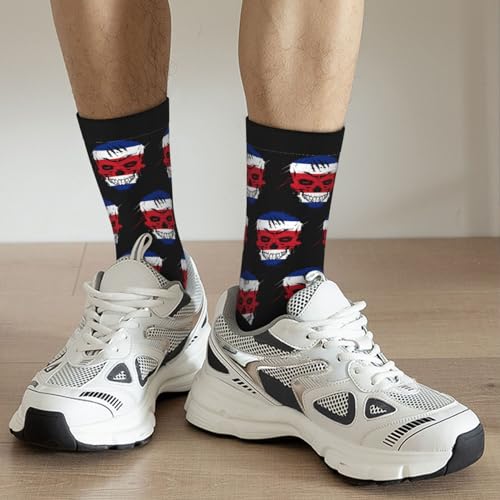 Creative Costa Rica Patriot Skull National Flag Socks For Men Women Casual Crew Socks Athletic Running Socks Wicking Socks3
