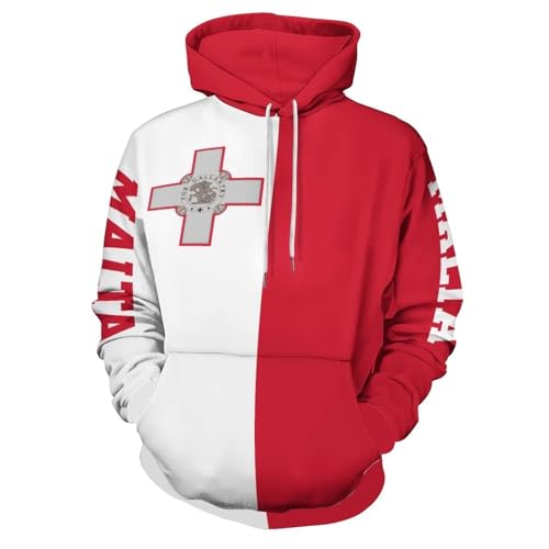Sweat à capuche Malte unisexe imprimé shield 3D de taille S à XXL - 3
