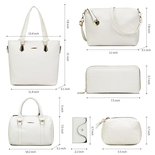 Image of OTMIPIML Purses and Handbags for Women Synthetic Leather Tote Crossbody Bags Satchel Purses Set 6pcs | Set