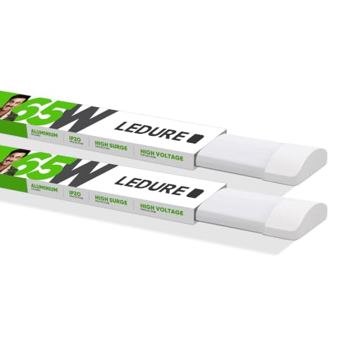 Image of LEDURE Comet 65W LED Batten 4 Feet | Pack of 2 | 6500 Lumens | 65W Tubelight Equivalent | Cool White 6500K | Wall Ceiling Tubelight for Home, Warehouse, Industrial & Commercial Spaces