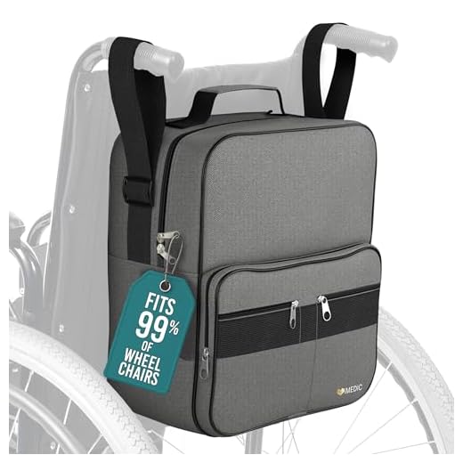 DIY Doctor Rollstuhltasche – Befestigt an den Griffen um nützlichen und praktischen Stauraum zu bieten (Grau)