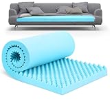 Gerrii 72' x 24' x 3' Couch Cushion Replacement Foam Pad, High Density 2.5 Density 44 Ild Egg Foam for Sofa Sagging Repair, Breathable Support Cut to Size for Couch, Upholstery, Mattress & DIY
