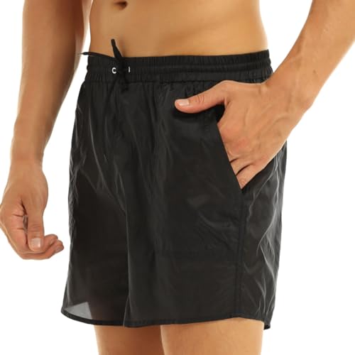 Men's See-Through Boxers Shorts Drawstring Quick Dry Beach Swimming Trunks Bottoms Mesh Liner Swimwear3