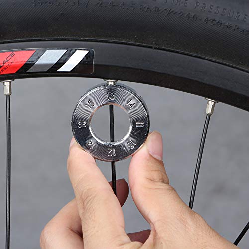 Kbrotech Bicycle Spoke Wrench，Bike Wheel Spoke Wrench Tool 8 Sizes in One Bike Rim Truing Tool for Truing and Repairing Cycling Wheels (Silver) - Thumbnail 3