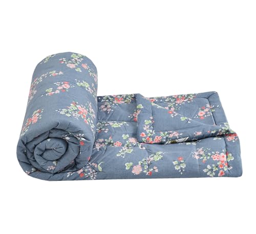 Image of FRESH FROM LOOM Microfiber All Seasons Collection Micro Fiber Comforter | Dohar | Quit | Double Bed | Double Weaved | Washable | Hypoallergenic Skin Friendly (Greyish-Blue | 90x95 in)